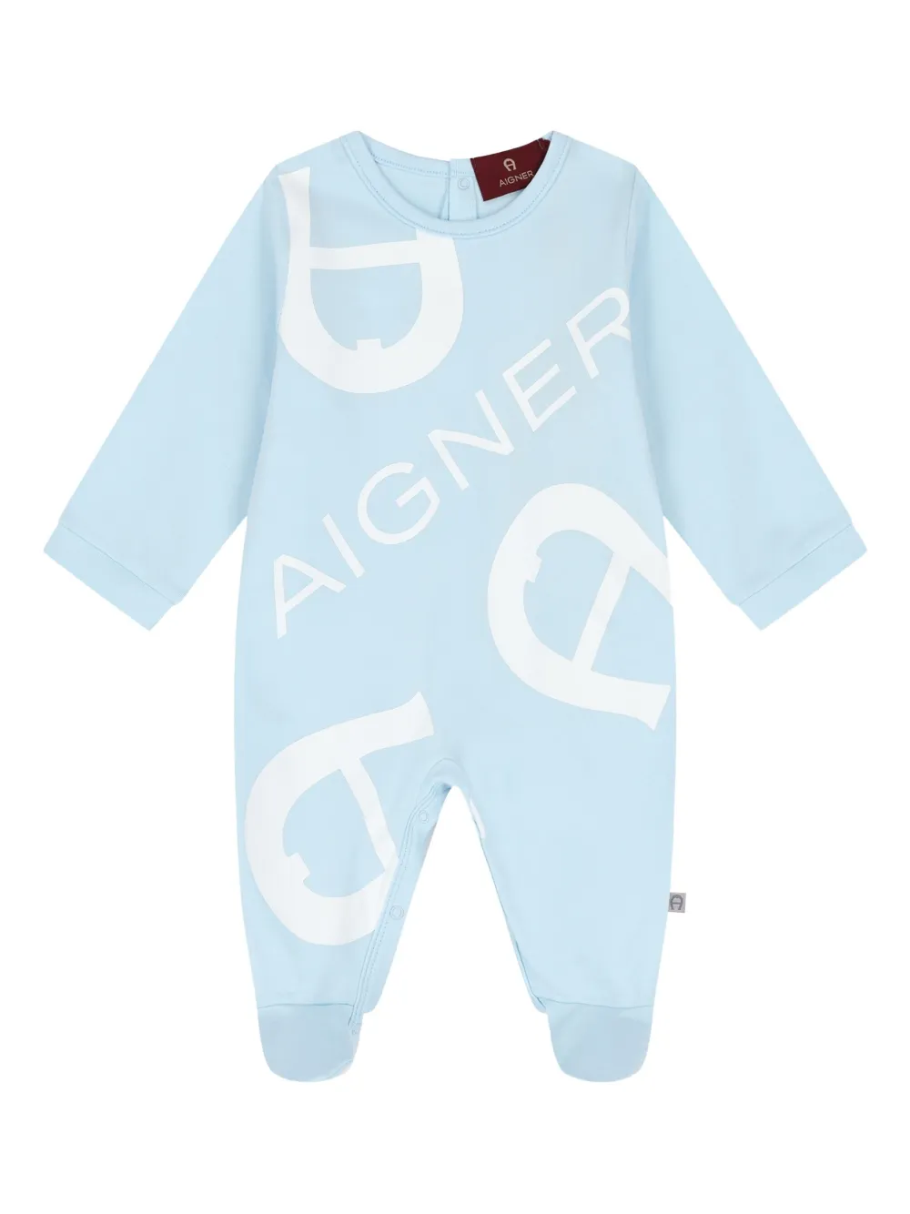 Aigner Kids Romper met logoprint Blauw