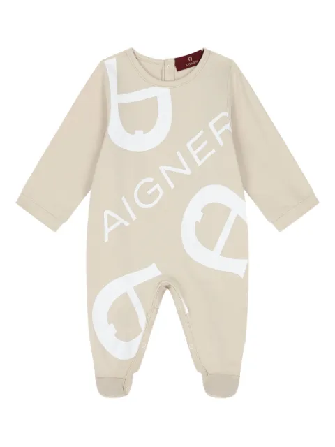 Aigner Kids logo-print long-sleeve babygrow
