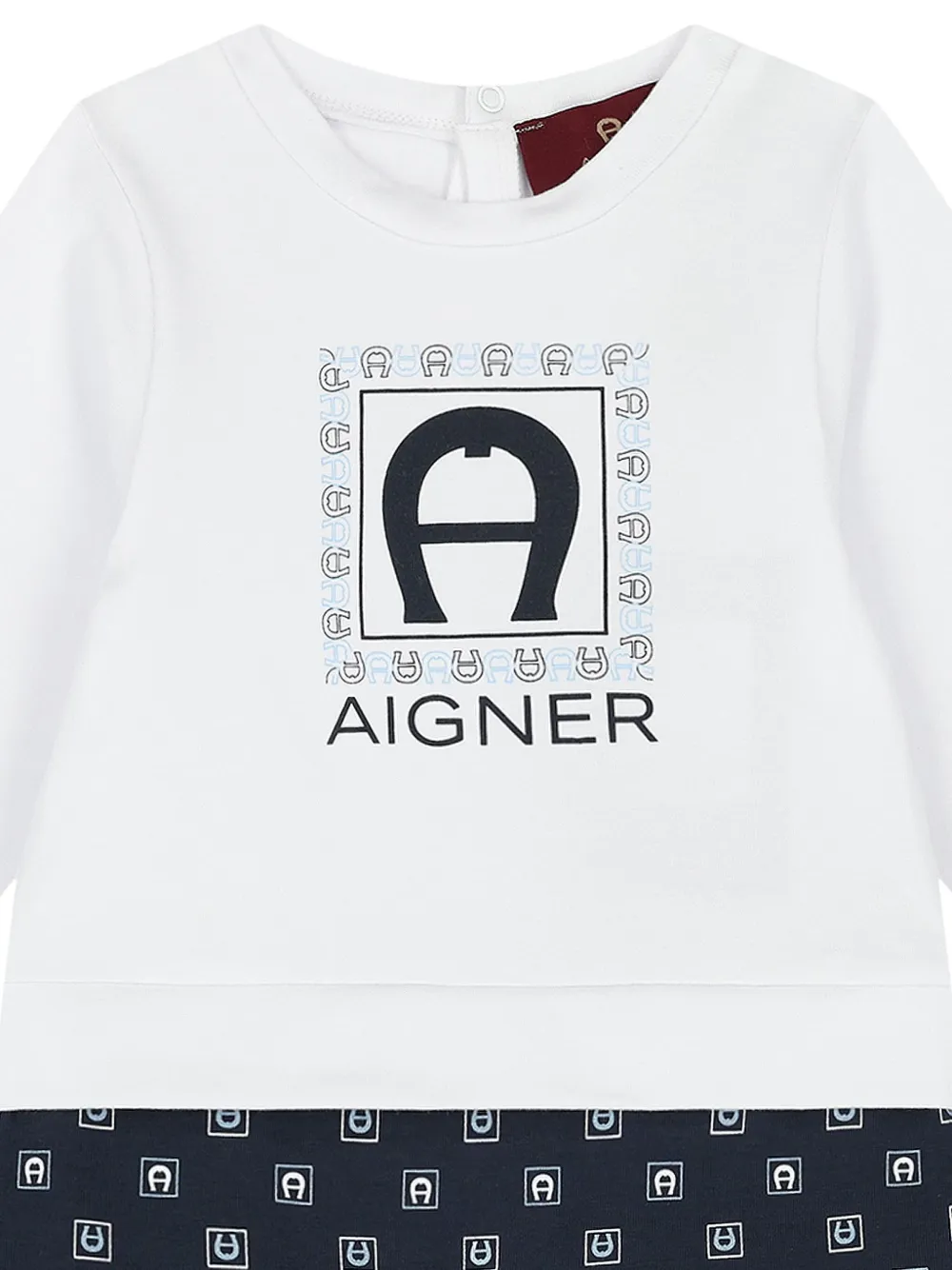 Aigner Kids Romper met logoprint Wit