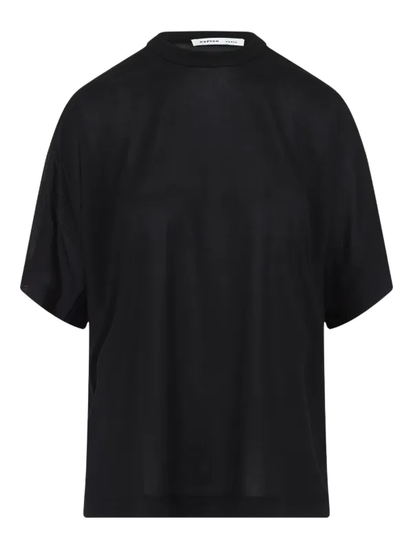 Carven Silk T-shirt in Black