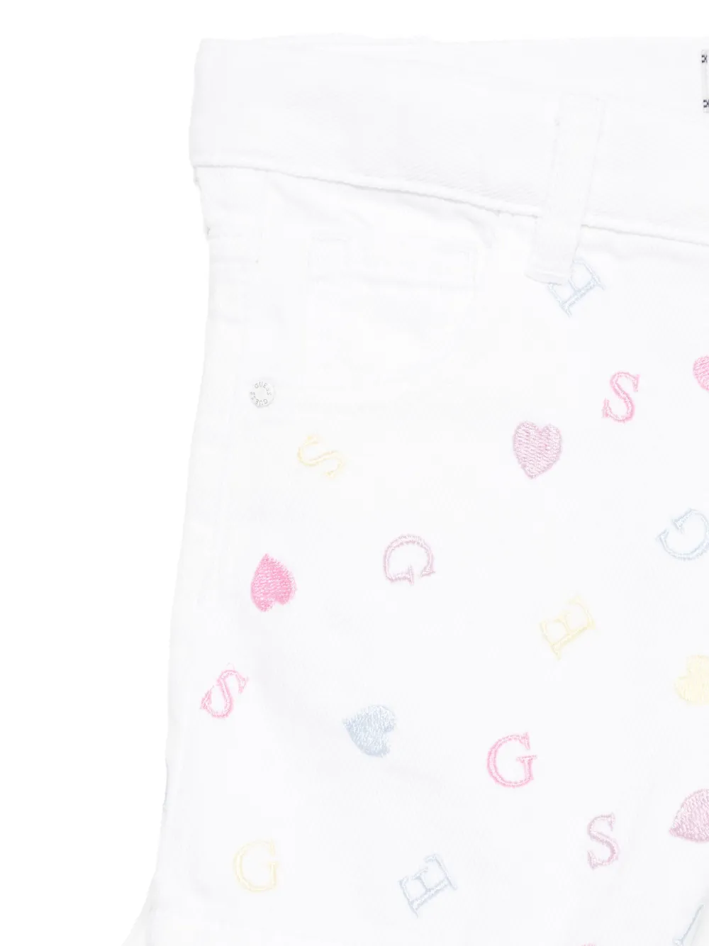 guess kids Spijkershorts met borduurwerk Wit