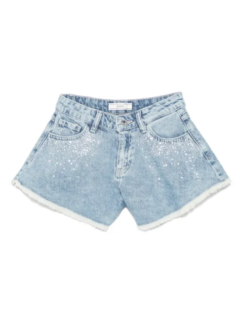 guess kids shorts de mezclilla con strass