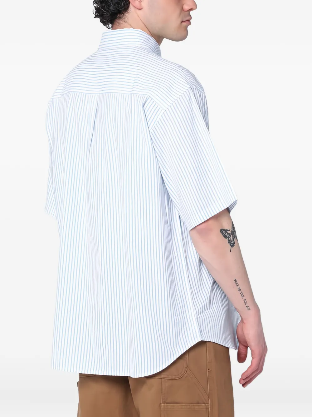 Carhartt WIP Gestreept katoenen overhemd Blauw