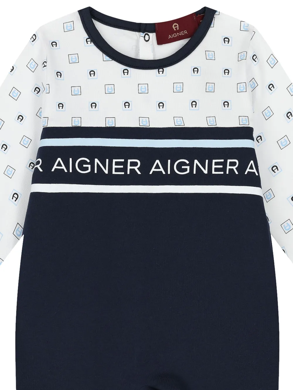 Aigner Kids Romper met logoprint Blauw
