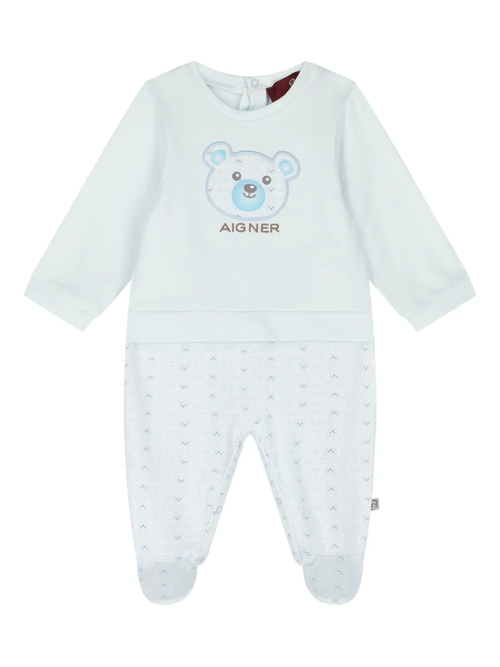Aigner Kids Romper met beerapplicatie Blauw