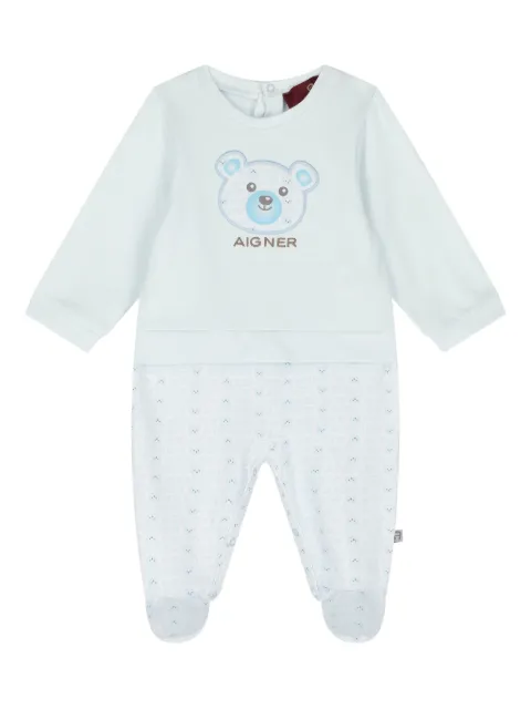 Aigner Kids mameluco con aplique de oso