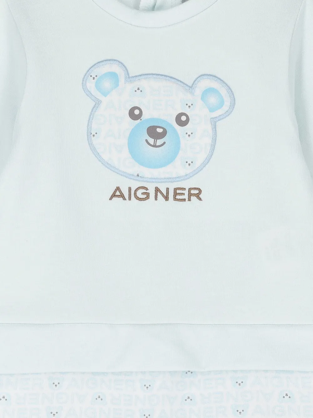 Aigner Kids Romper met beerapplicatie Blauw