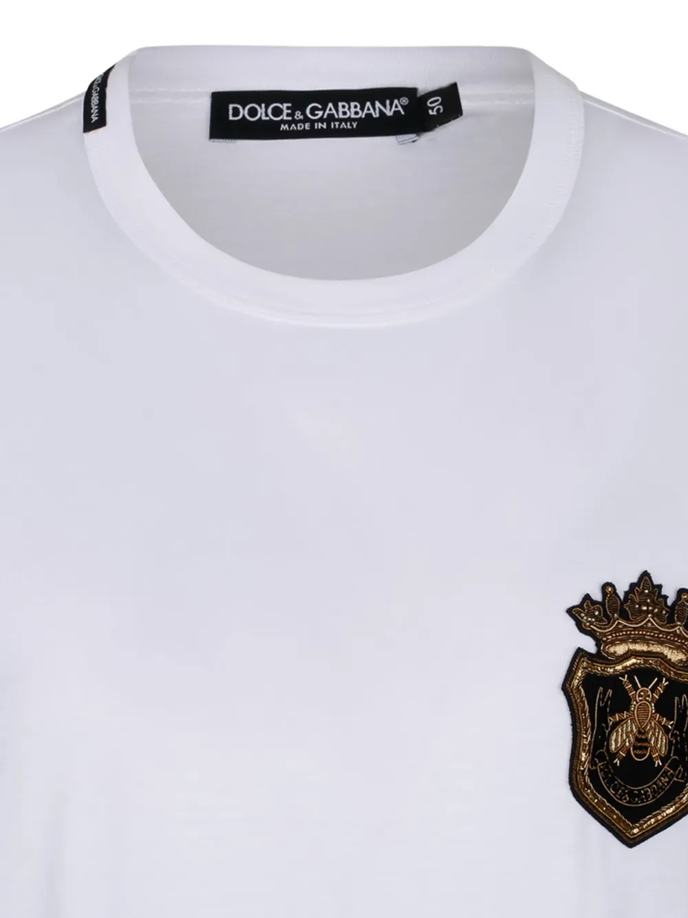 Dolce & Gabbana T-shirt met wapenschild-applicatie Wit