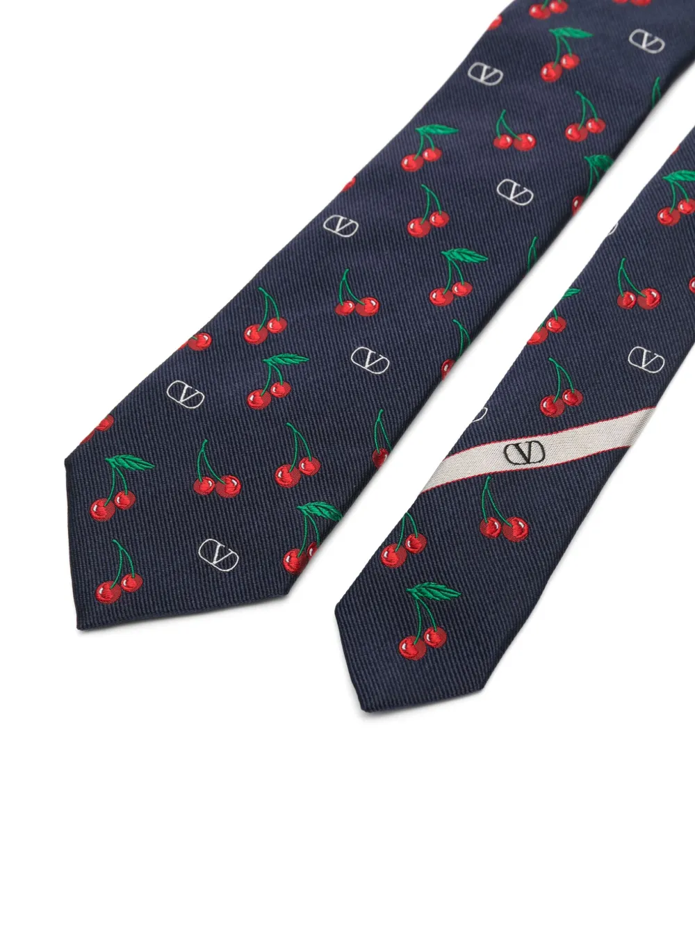 Valentino Garavani cherry-motif tie - Blauw