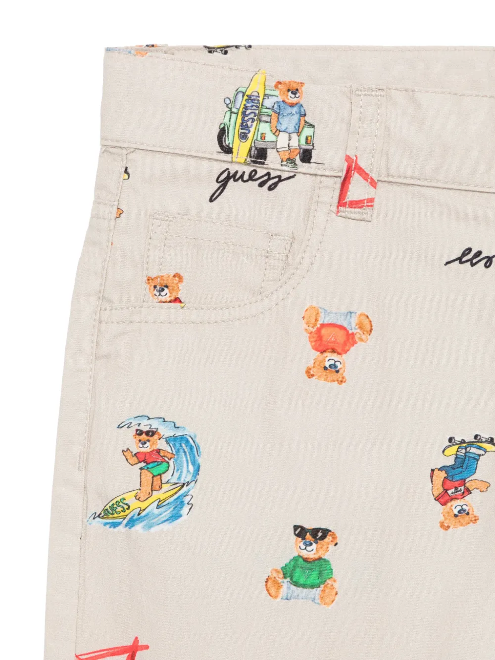 Guess Illustration-style Print Shorts
