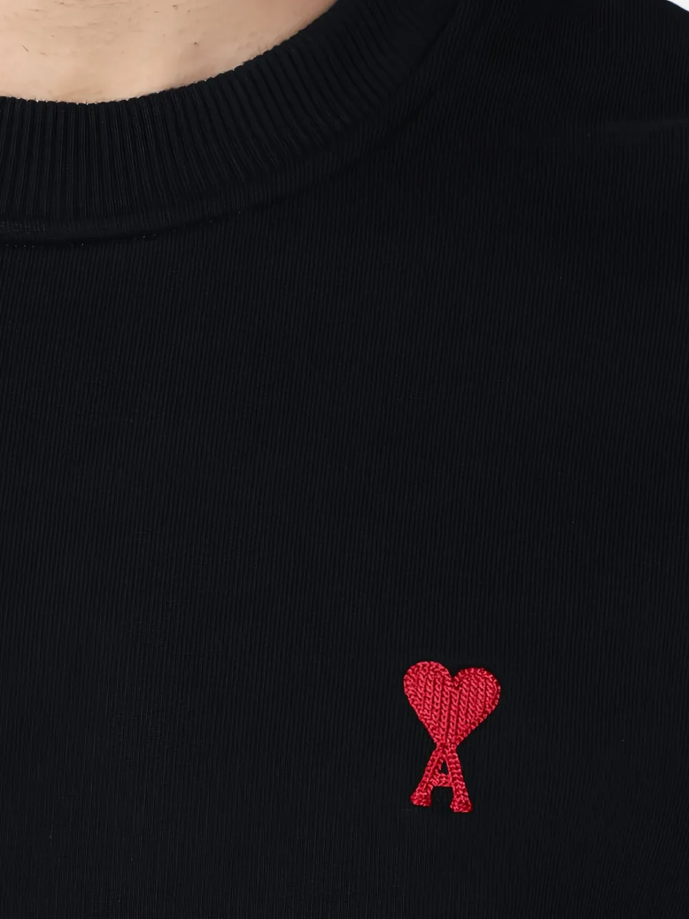 AMI Paris Sweater met Ami-de-Coeur-patroon Zwart