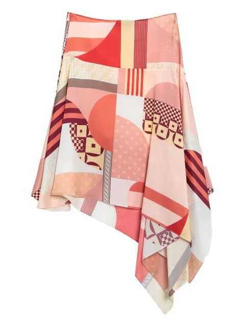 FENDI asymmetric graphic-print skirt