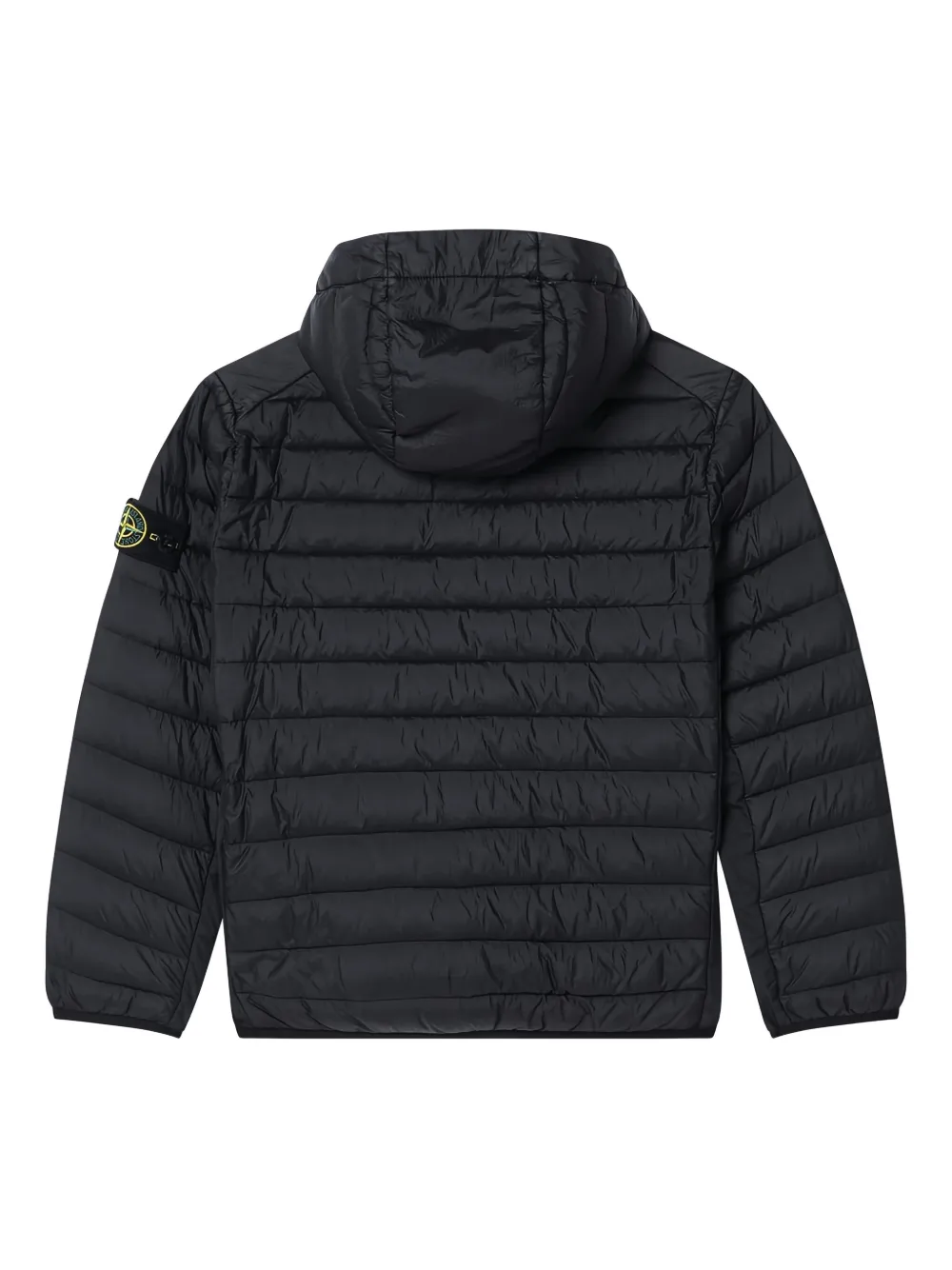 Stone Island Junior Gevoerd jack met capuchon Zwart