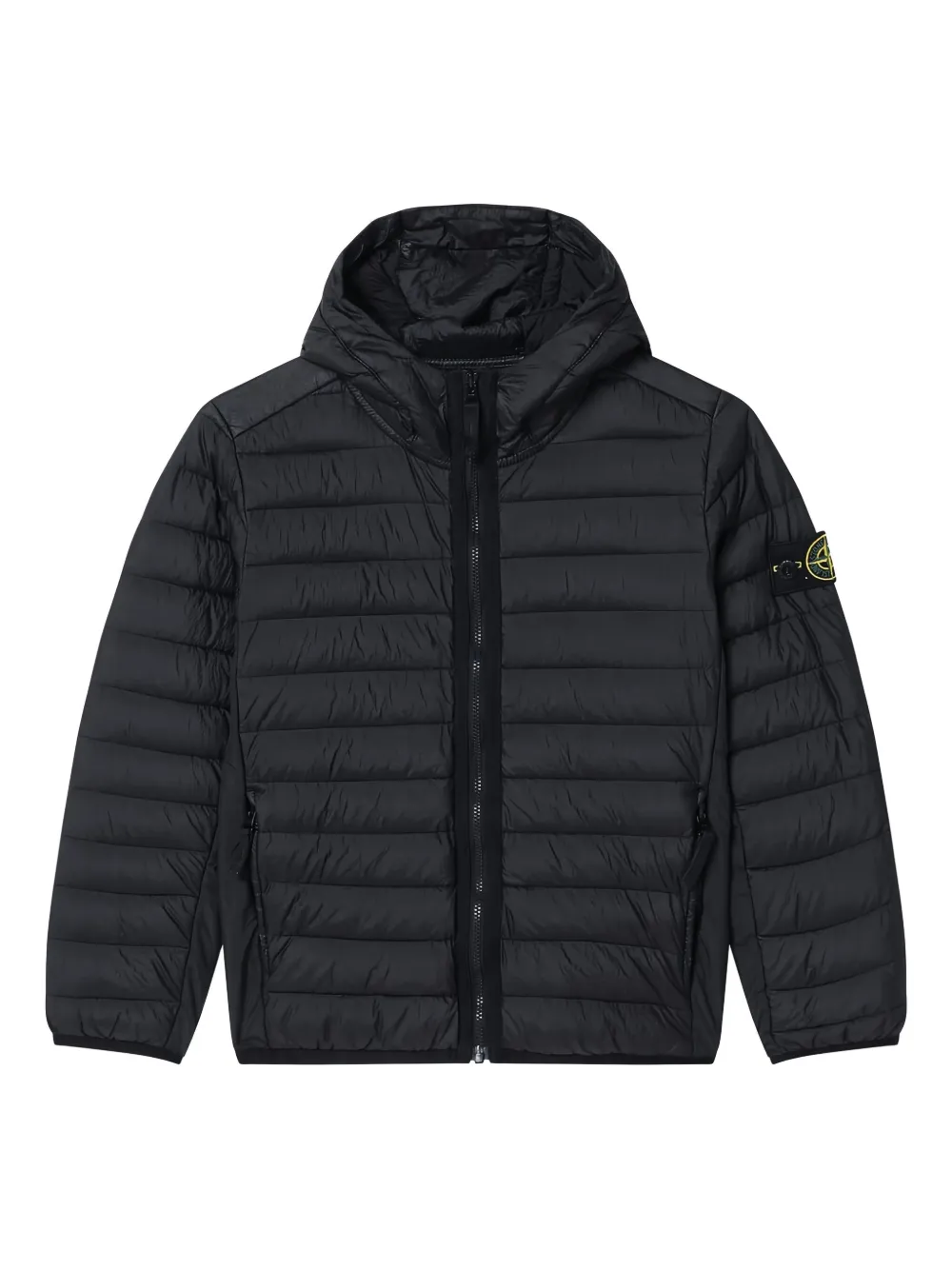 Stone Island Junior Gevoerd jack met capuchon Zwart