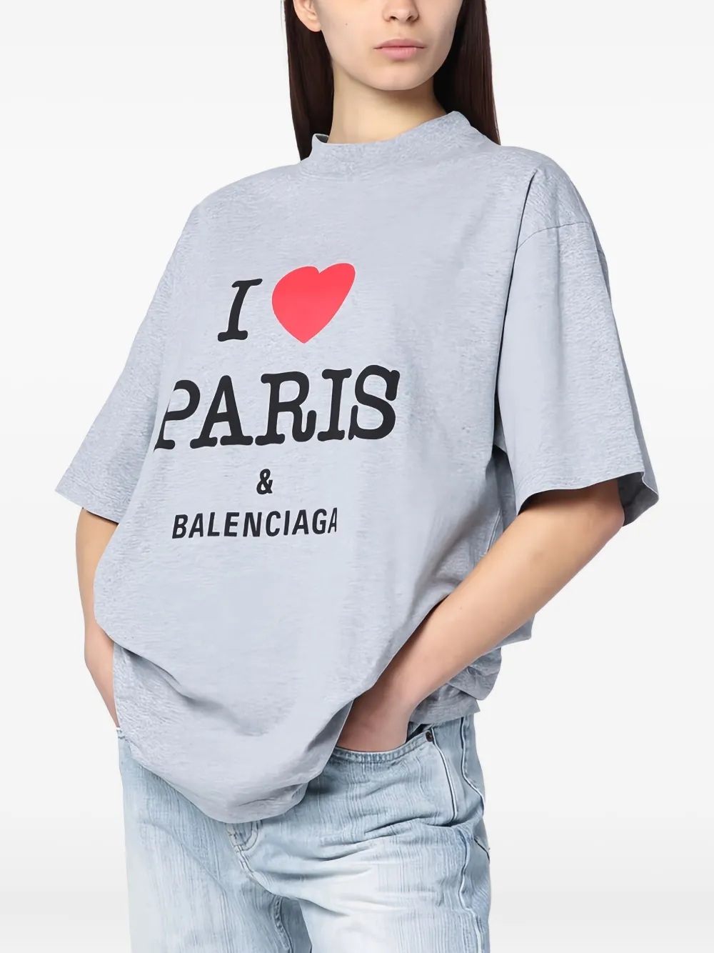 Balenciaga I Love Paris T-shirt Grijs