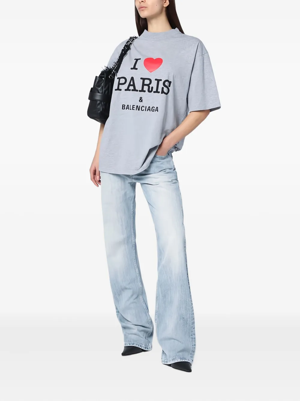 Balenciaga I Love Paris T-shirt Grijs