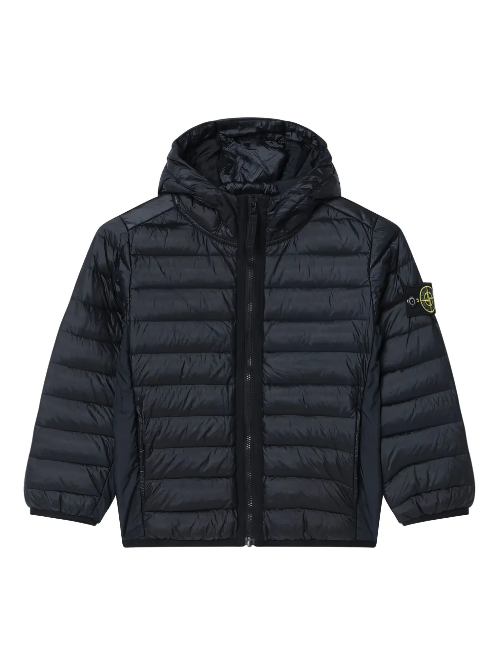 Stone Island Junior hooded quilted jacket Blauw