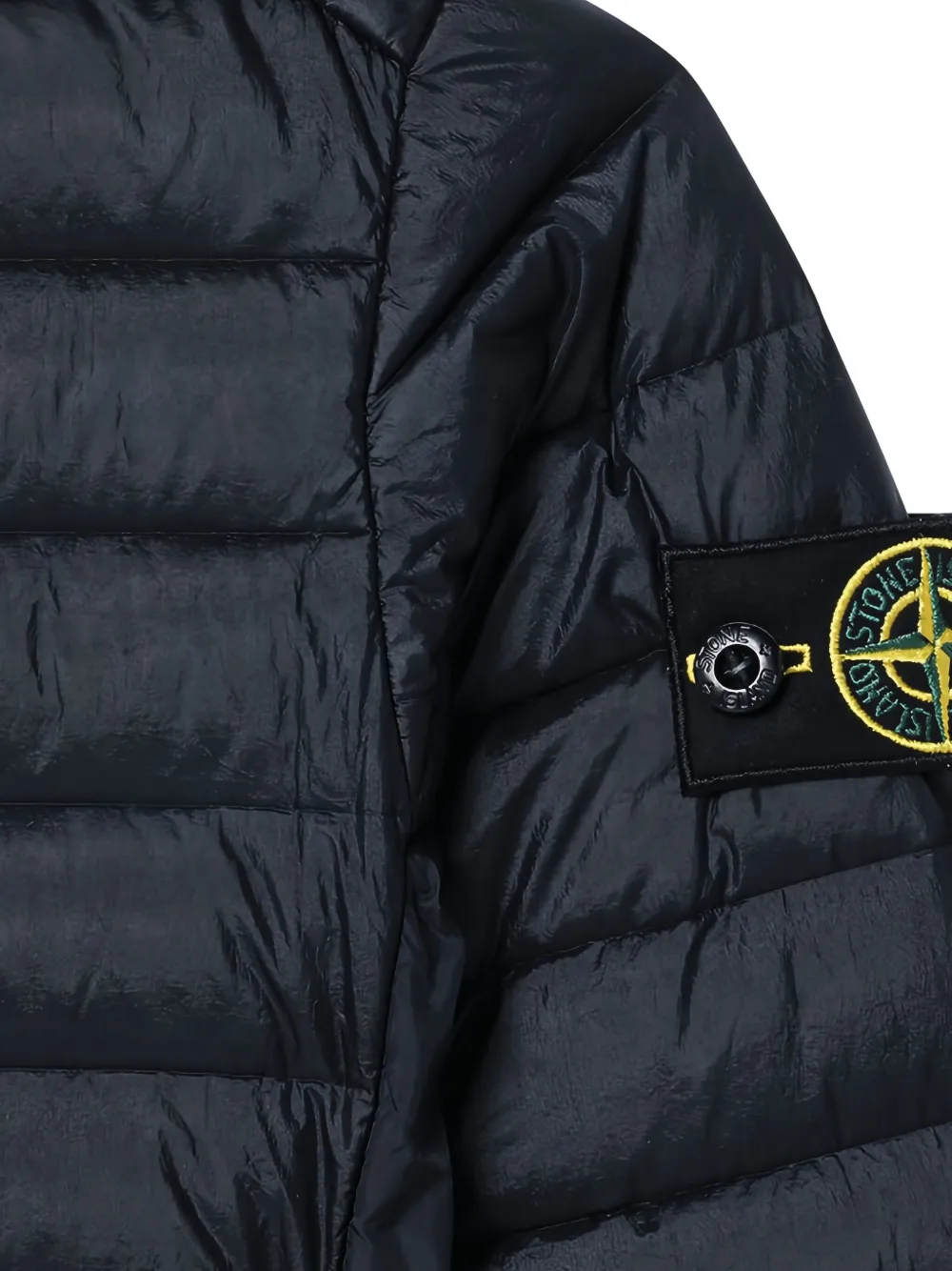 Stone Island Junior hooded quilted jacket Blauw