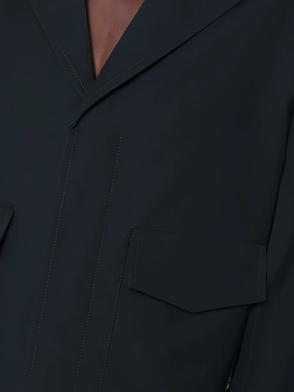 Gucci Jack met enkele rij knopen en opgestikte zak Blauw