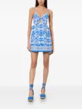 alice + olivia printed tie-front mini dress - Blue