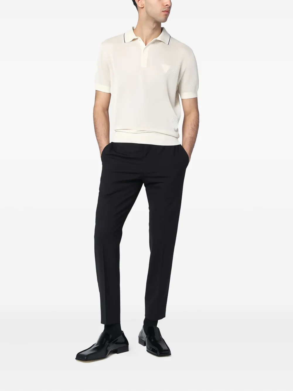 Prada Poloshirt van gerecycled polyester - Beige