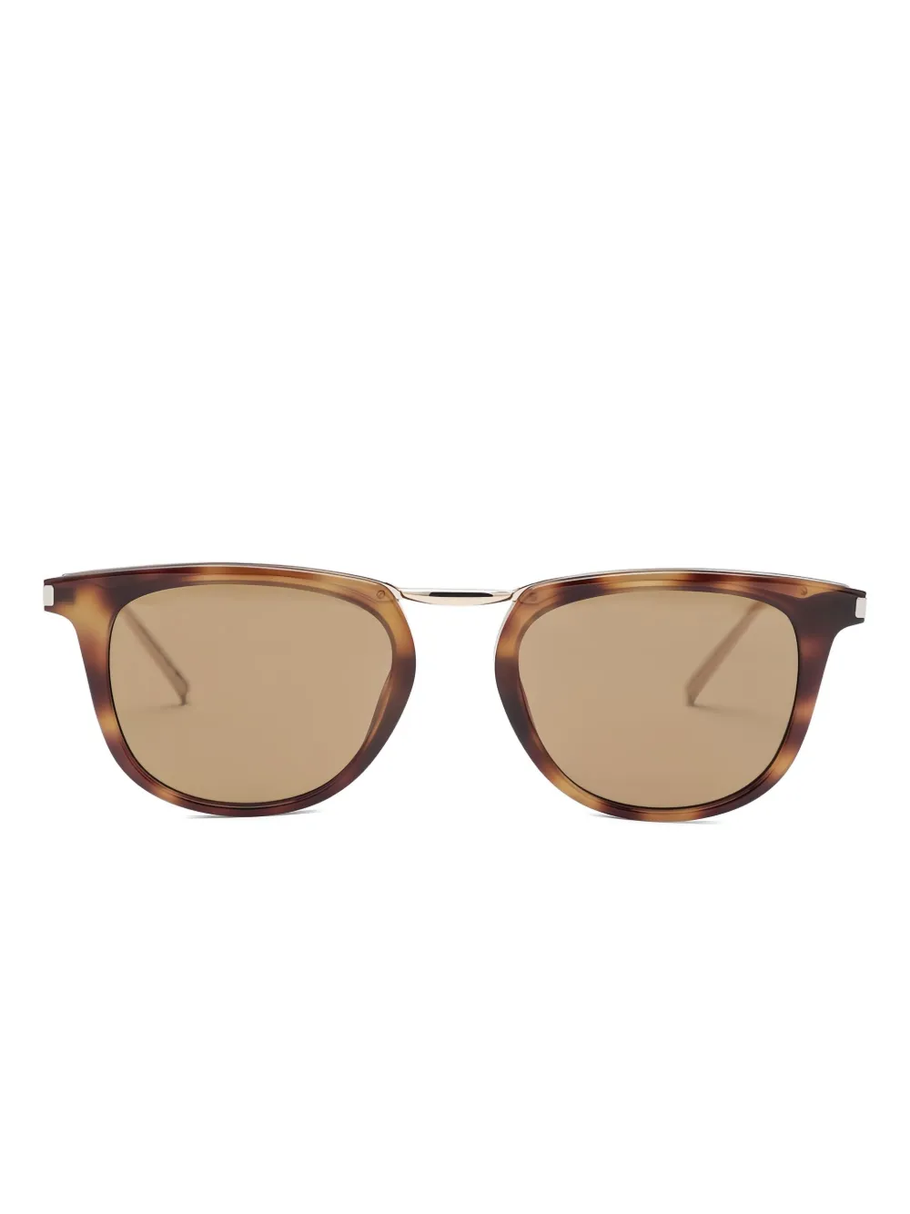 Saint Laurent Eyewear Zonnebril met schildpadschild-design Bruin