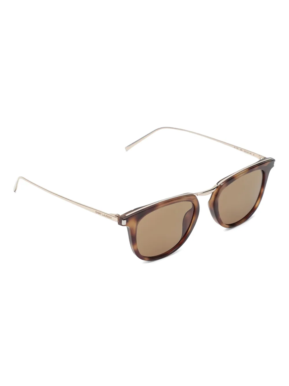 Saint Laurent Eyewear Zonnebril met schildpadschild-design Bruin