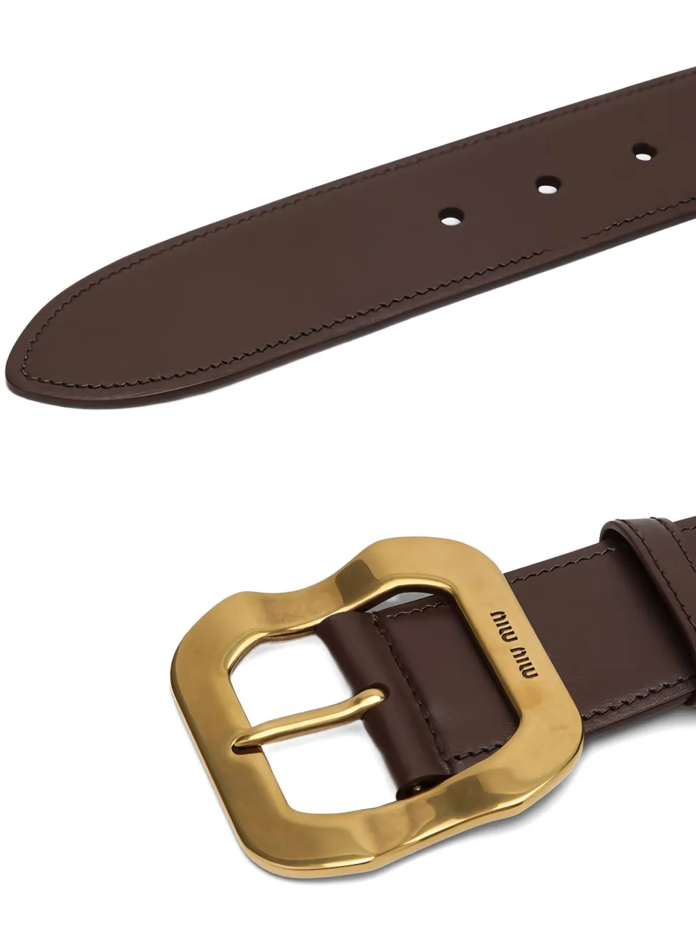 Miu Miu Leren riem - Bruin