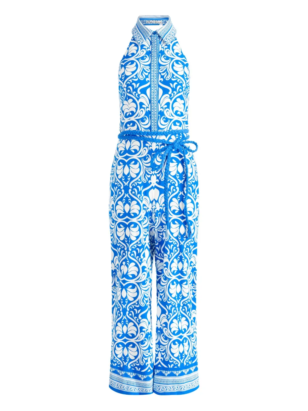 alice + olivia combinaison fleurie à dos-nu | bleu | Image 1