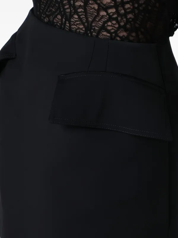 【送料&関税込】Alexander McQueen Black Skirt Alexander McQueen folded-edge Midi Skirt | Black | FARFETCH