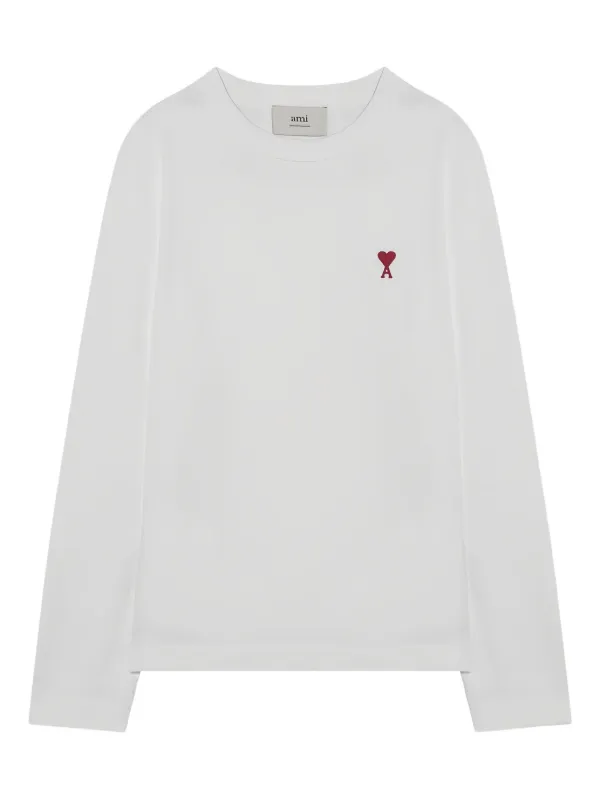 AMI PARIS■オーガニックコットンジャージーTシャツ White AMI Paris オーガニックコットン Tシャツ | ホワイト | FARFETCH JP