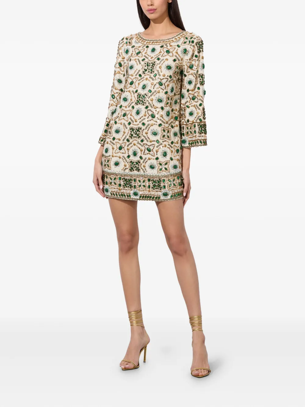 Alice + olivia beaded-embellishment mini dress - Wit
