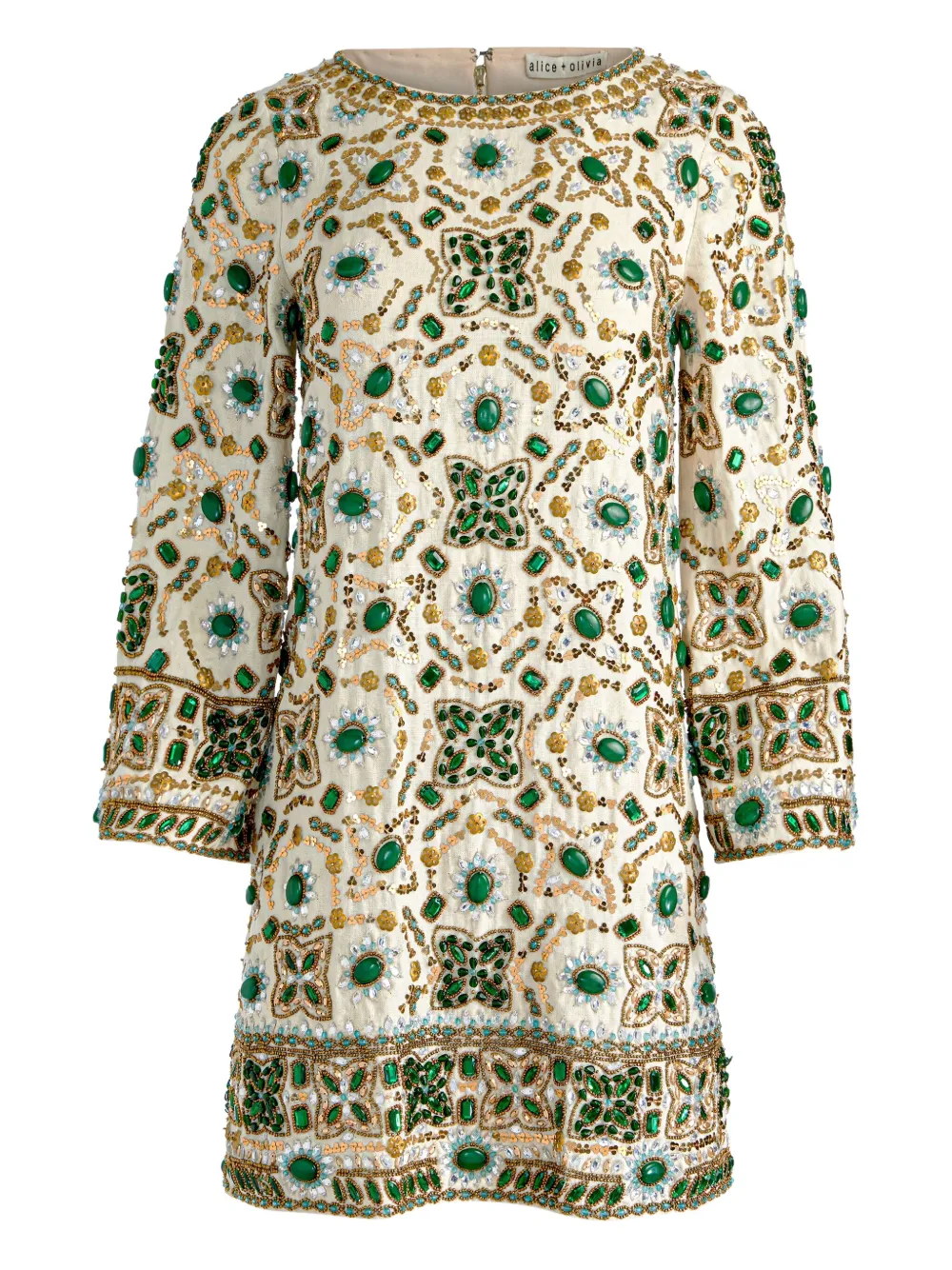 beaded-embellishment mini dress