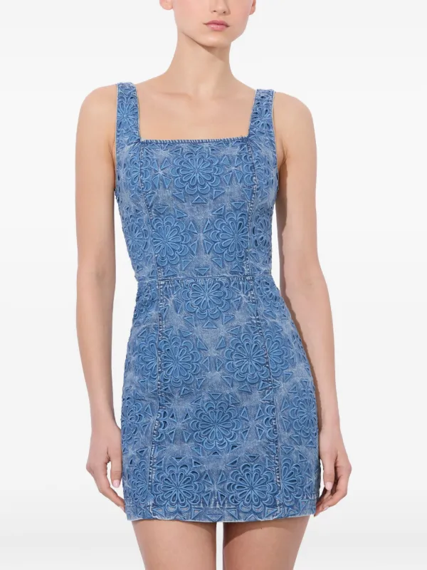 【Alice+Olivia】アリスアンドオリビア MARYANN ミニドレス Maryann Denim Dress In Avery Blue | Alice + Olivia
