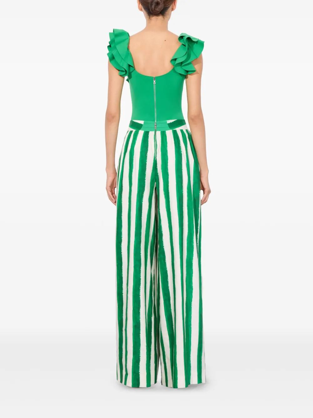 Alice And Olivia Tawny Ruffle Sleeve Bodysuit