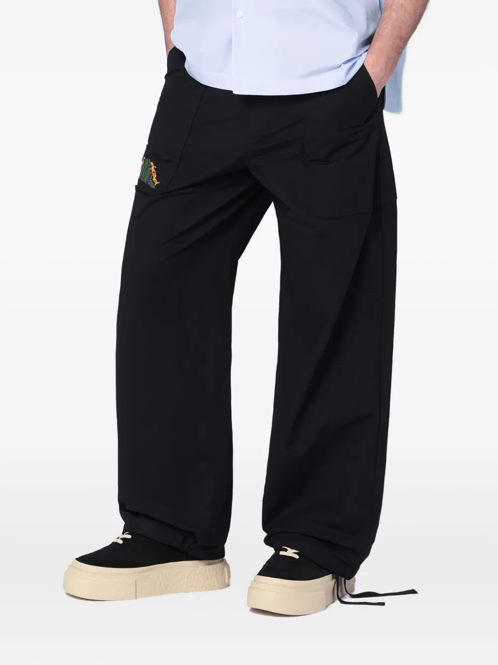 Brain Dead Broek met geborduurde zak Zwart