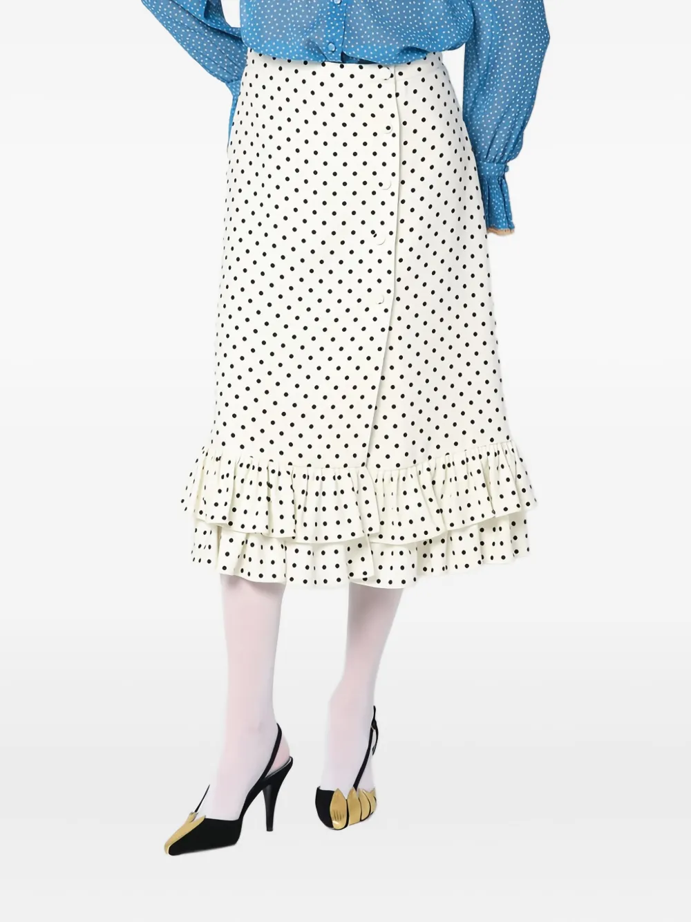 Valentino Garavani Midi-rok met stippen Wit