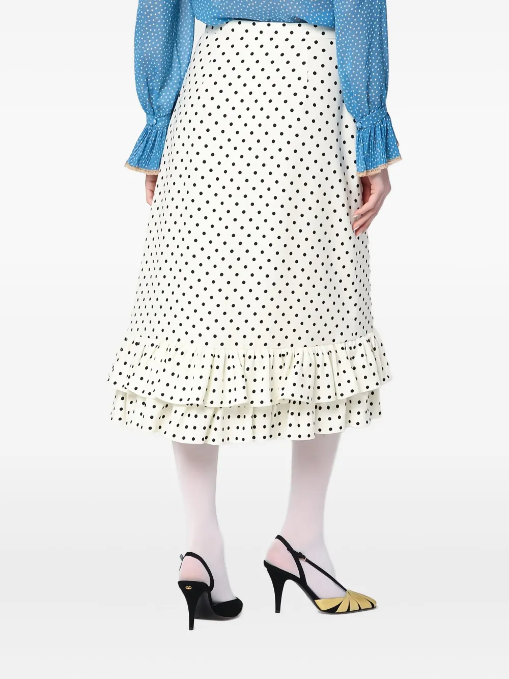 Valentino Garavani Midi-rok met stippen Wit