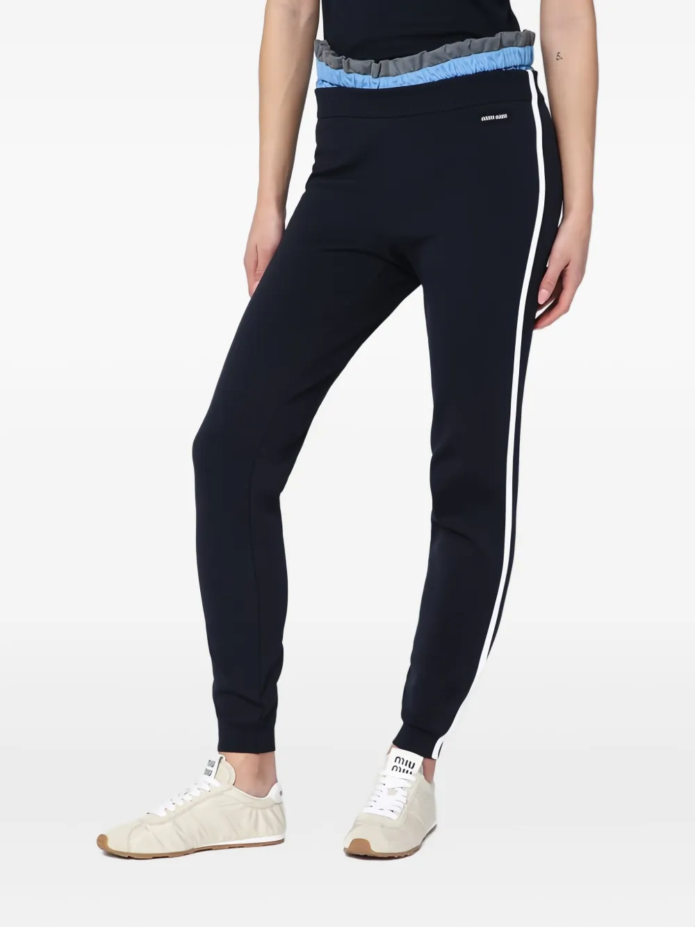 Miu Broek met zijstreep Blauw
