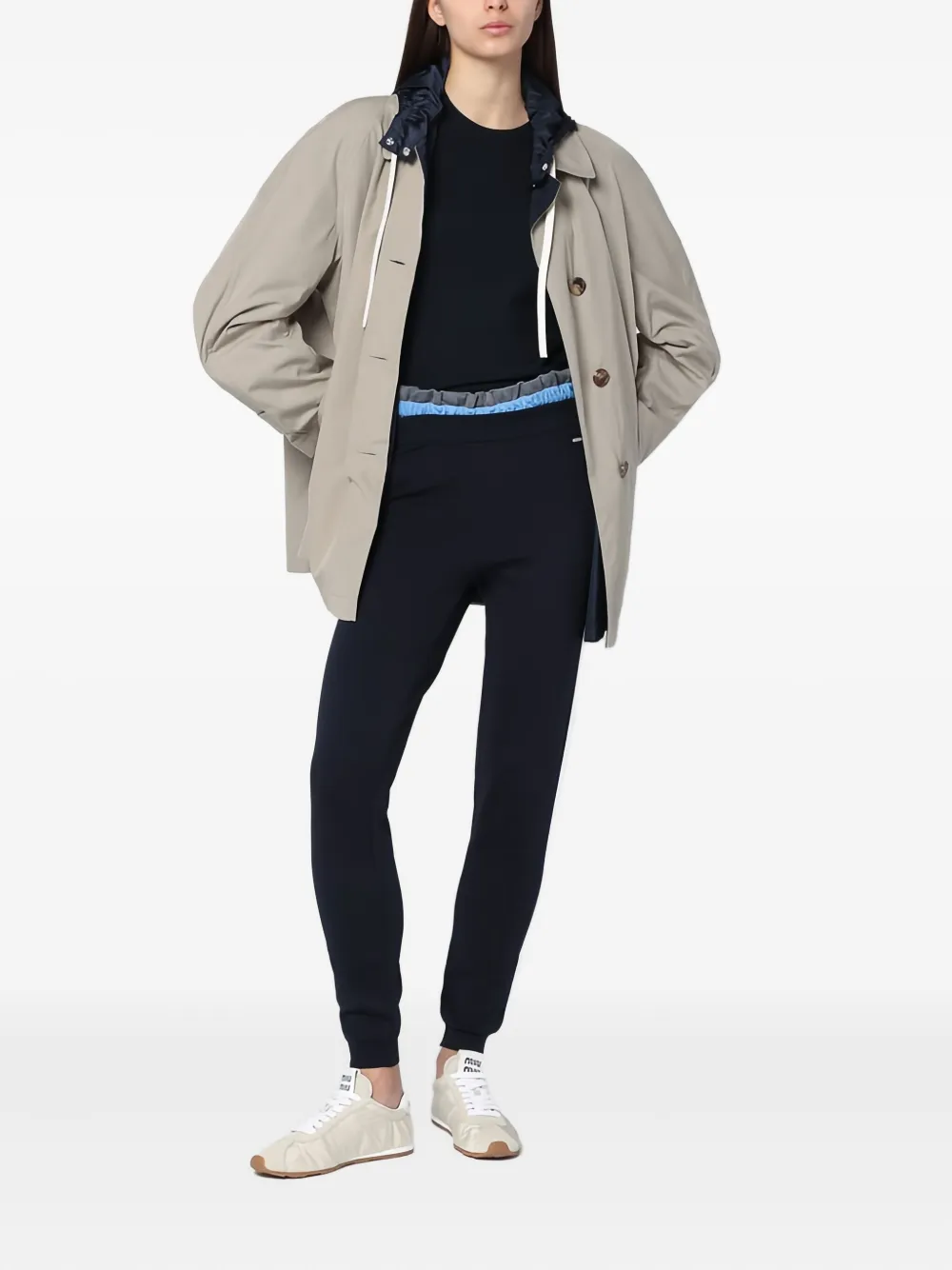 Miu Broek met zijstreep Blauw