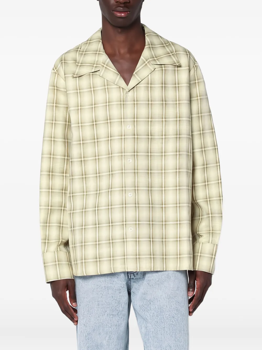 Séfr long-sleeve checked shirt | Neutrals | Image 1