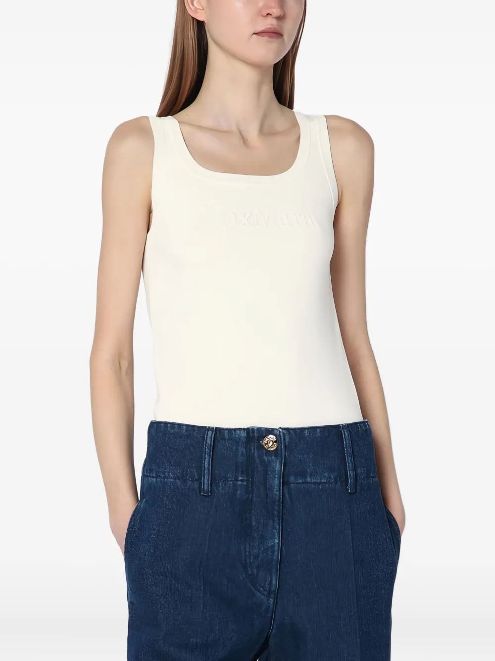 Max Mara Pentola Tank Top In Neutral