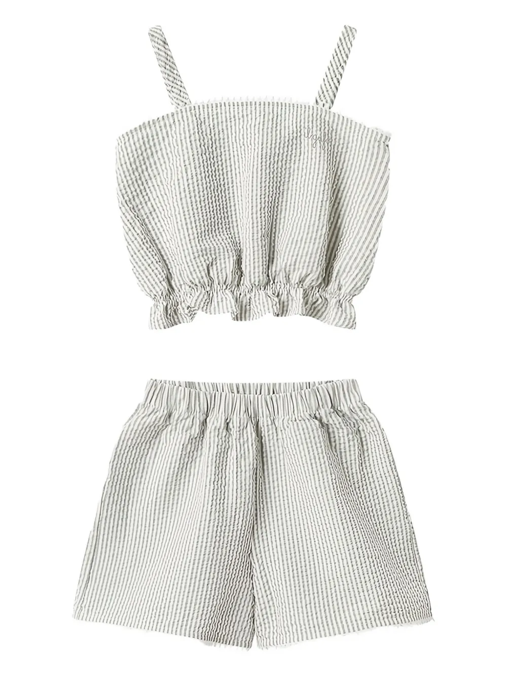Il Gufo Seersucker shorts Grijs