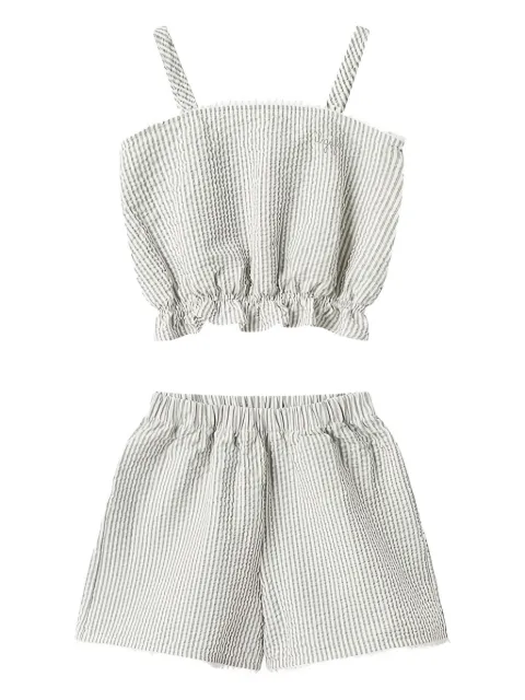 Il Gufo set de shorts de tejido seersucker