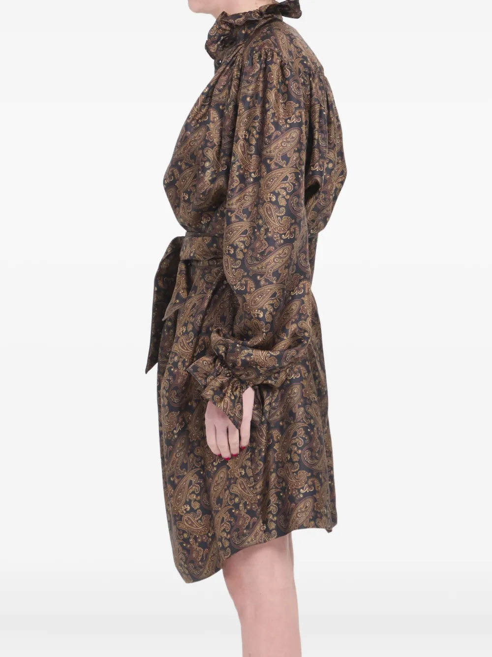 Saint Laurent Jurk met paisley-print Bruin