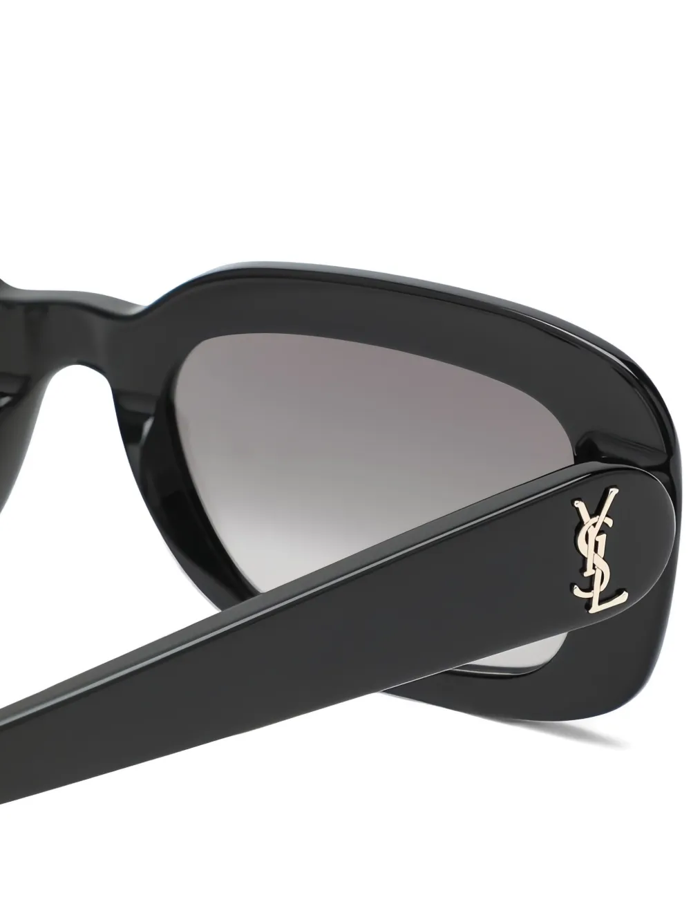 Saint Laurent Eyewear Pillowed rectangle sunglasses Zwart