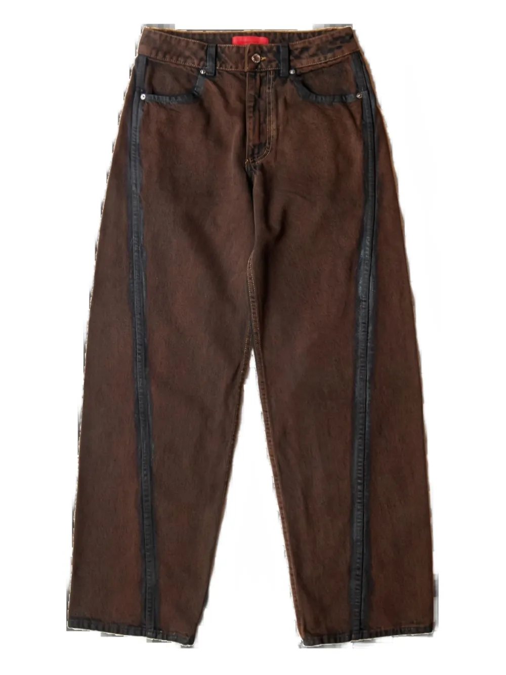 Eckhaus Latta Panel Bend Jeans In Brown