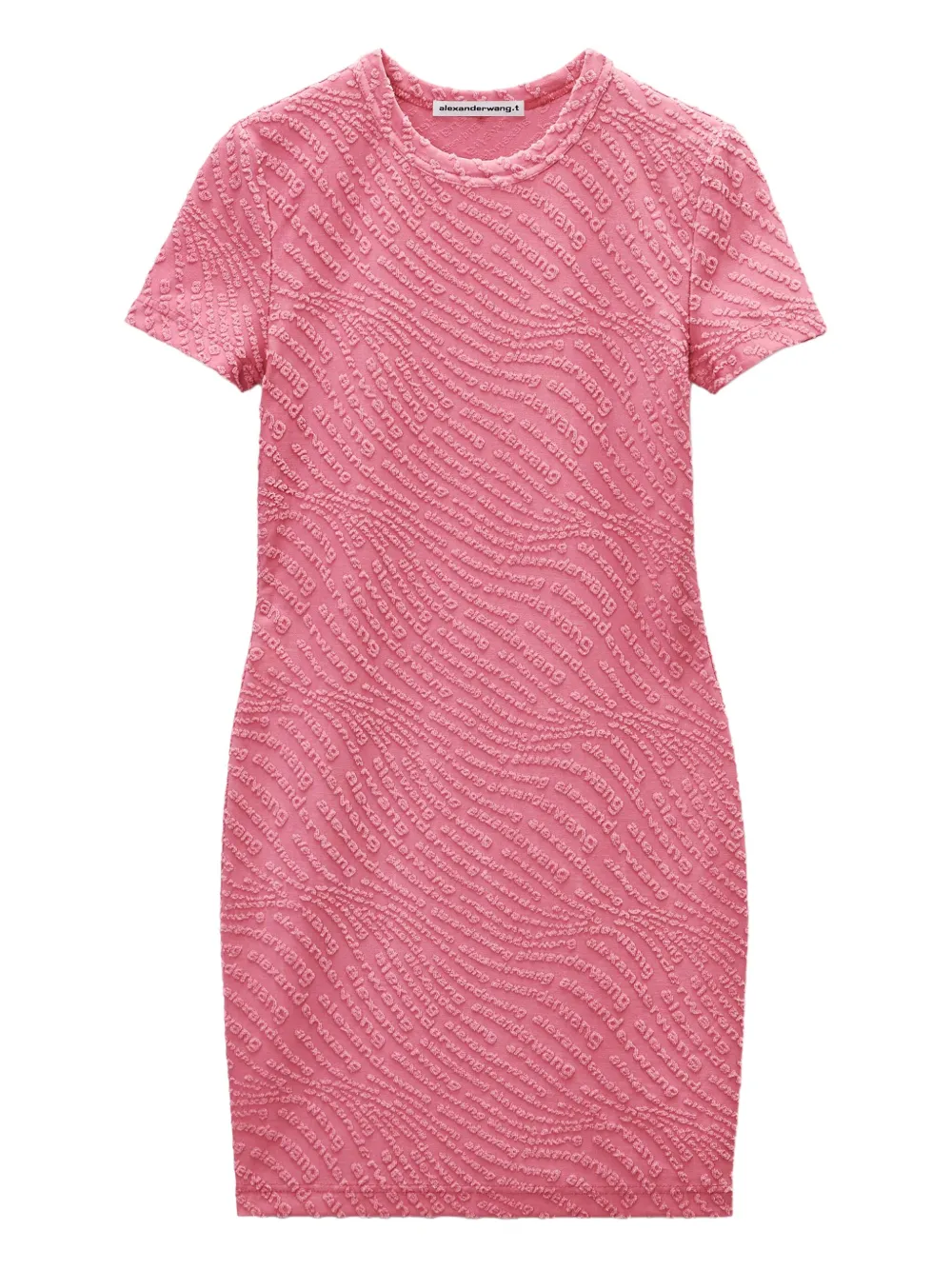 Alexander Wang Jurk met korte mouwen en logo-reliëf Roze