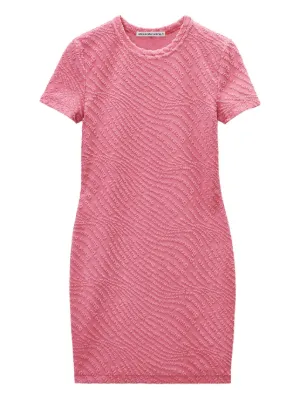 Alexander Wang short-sleeve logo-embossed Dress | Grey | FARFETCH
