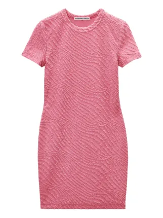 Alexander Wang short-sleeve logo-embossed Dress | Pink | FARFETCH